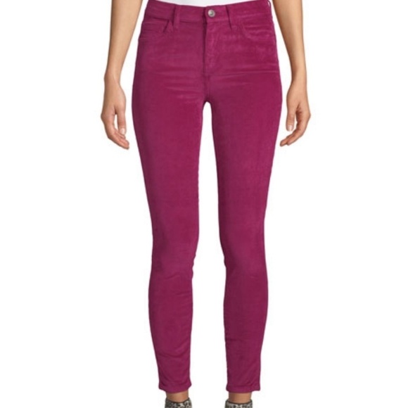 Current/Elliott The Stiletto Corduroy Pant Size 27 Magenta Excellent Condition - Picture 2 of 9